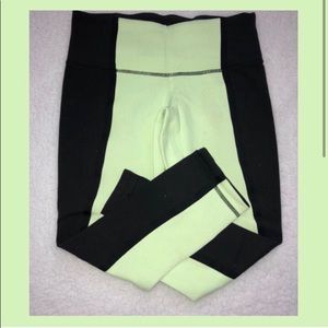 Lime/black Lululemon crop leggings